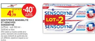 Dentifrice sensibilité et gencives Sensodyne