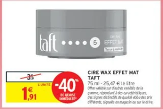 Cire Wax Effet Mat Taft