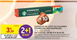 CAPSULES DE CAFÉ X10 COLOMBIA STARBUCKS PAR NESPRESSO