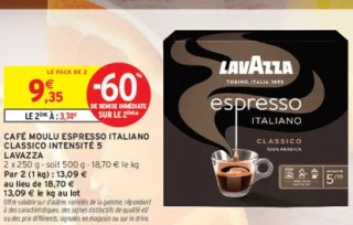 CAFÉ MOULU ESPRESSO ITALIANO CLASSICO INTENSITÉ 5 LAVAZZA