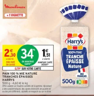 Pain 100% mie Nature tranches épaisses Harrys