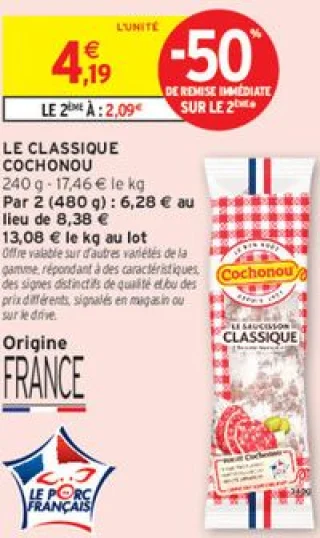 Le Classique Saucisson Sec Cochonou