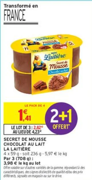 Secret de Mousse Chocolat au lait La Laitière