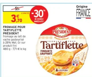 Fromage pour Tartiflette Président