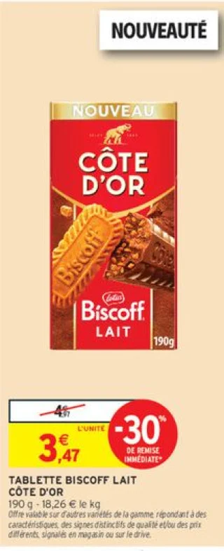 Côte d'Or Tablette Biscoff Lait
