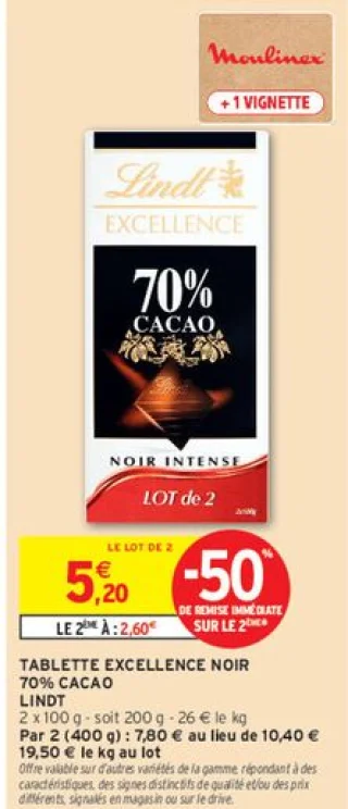 Lindt Excellence Noir 70% Cacao