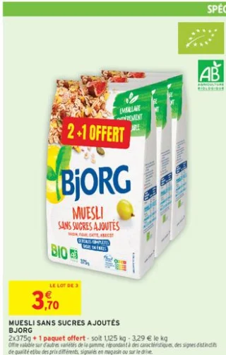 MUESLI SANS SUCRES AJOUTÉS BJORG