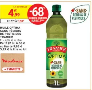 Huile Optima sans résidus de pesticides Tramier