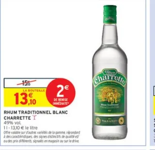 Rhum Traditionnel Blanc Charrette