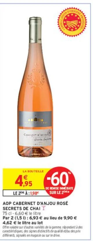 AOP CABERNET D'ANJOU ROSÉ SECRETS DE CHAI