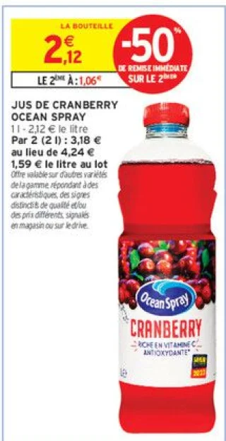Jus de Cranberry Ocean Spray