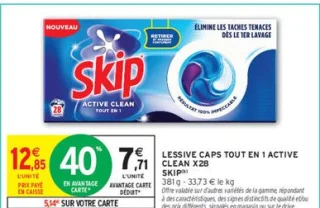SKIP Lessive Caps Tout en 1 Active Clean X28