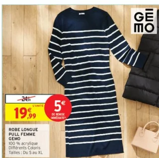 ROBE LONGUE PULL FEMME GEMO
