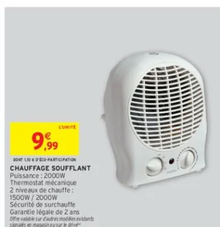 CHAUFFAGE SOUFFLANT 2000W