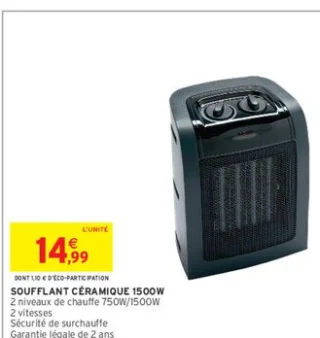 SOUFFLANT CÉRAMIQUE 1500W
