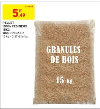 Pellet 100% résineux Woodpecker 15kg