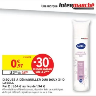 DISQUES À DÉMAQUILLER DOUX X110 LABELL