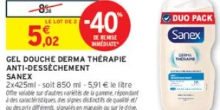 Gel douche Derma Thérapies Anti-dessèchement Sanex