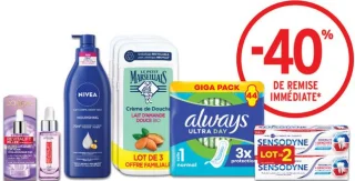 Sélection de produits de soin et hygiène L'Oréal, Nivea, Le Petit Marseillais, Always, Sensodyne