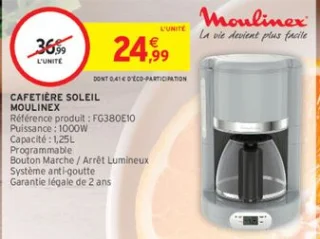 Cafetière Soleil Moulinex