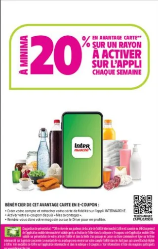 Avantage carte sur un rayon à activer sur l'application Intermarché