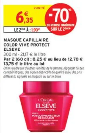MASQUE CAPILLAIRE COLOR VIVE PROTECT ELSEVE L'ORÉAL PARIS
