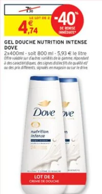 GEL DOUCHE NUTRITION INTENSE DOVE