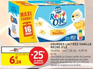 Gourdes lactées vanille Récré O'Lé
