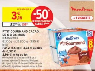 P'tit Gourmand cacao de 6 à 36 mois Naturnes