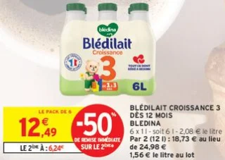 Blédilait Croissance 3 dès 12 mois Blédina