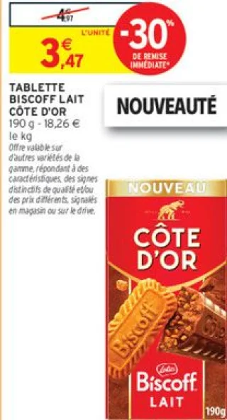 Tablette Biscoff Lait Côte d'Or