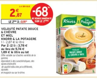 VELOUTÉ PATATE DOUCE & CHÈVRE ET MIEL KNORR & LA POTAGÈRE
