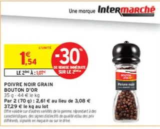POIVRE NOIR GRAIN BOUTON D'OR