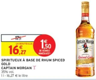 Spiritueux à base de rhum Spiced Gold Captain Morgan