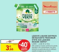 LESSIVE LIQUIDE DOYPACK DÉTACHANTE FRAÎCHEUR D'ÉTÉ X33 LAVAGES MAISON VERTE