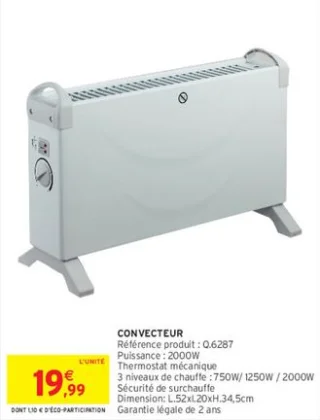 Convecteur 2000W Q.6287