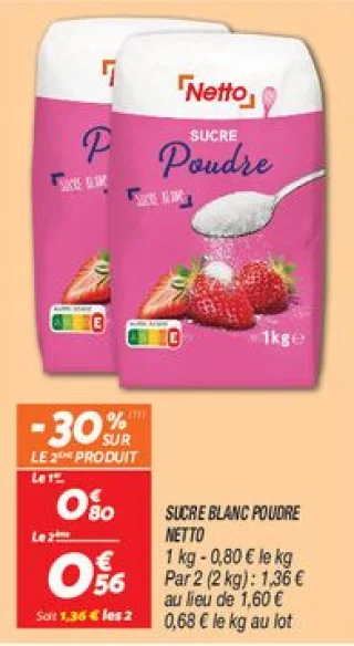 Sucre blanc  poudre
