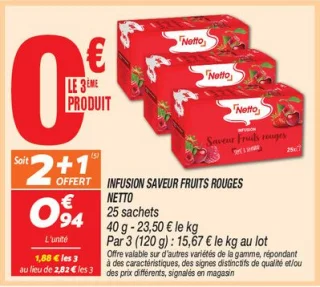 Infusion saveur fruits rouges