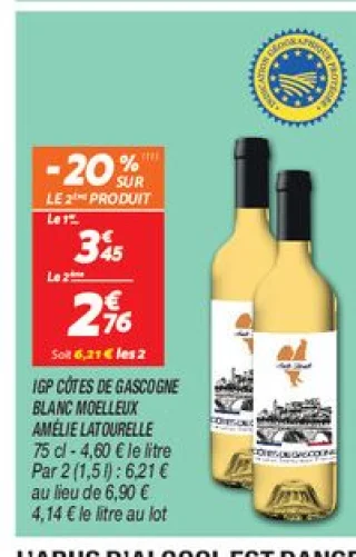 IGP  Côtes de Gascogne blanc moulleux Amélie Latourelle