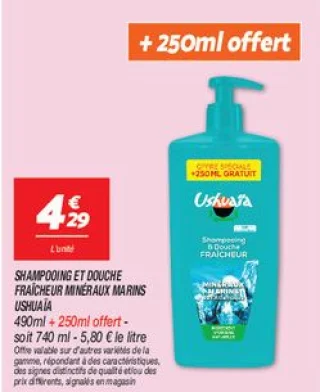 Shampooing et douche  fraîcheur minéraux marins
