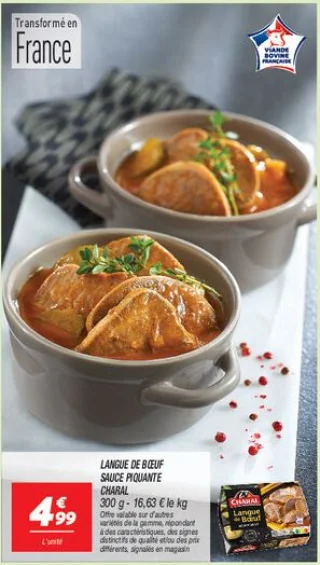 Langue de bœuf sauce piquante 