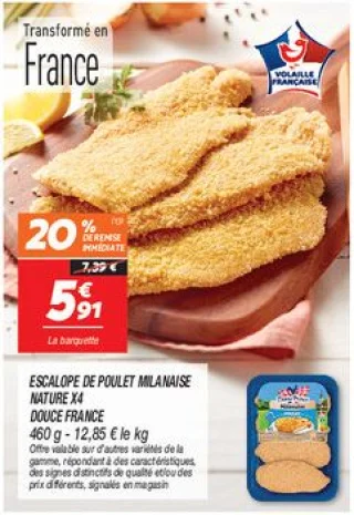 Escalope de poulet milanaise nature x4