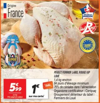 Poulet fermier label rouge igp