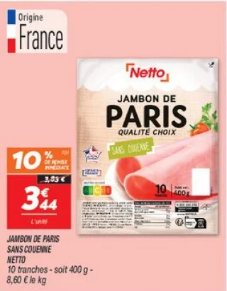 Jambon de paris sans couenne 
