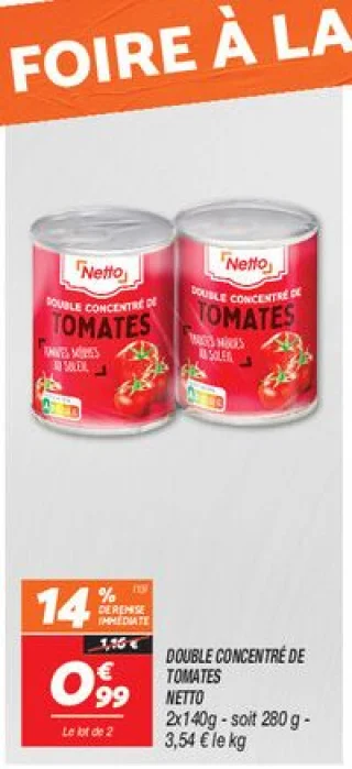 Double concentré de tomates