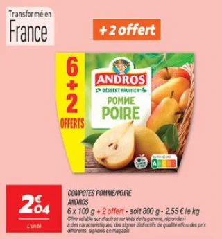 Compotes pomme/poire