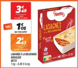 Lasagnes à la bolognaise surgelées