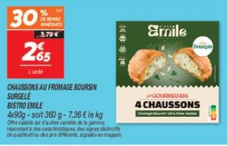 Chaussons au fromage boursin surgelé