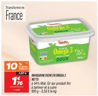 Margarine riche en omega 3