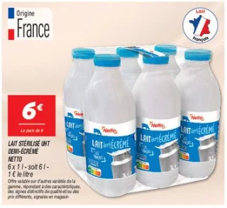 Lait stérilisé uht demi-écrémé